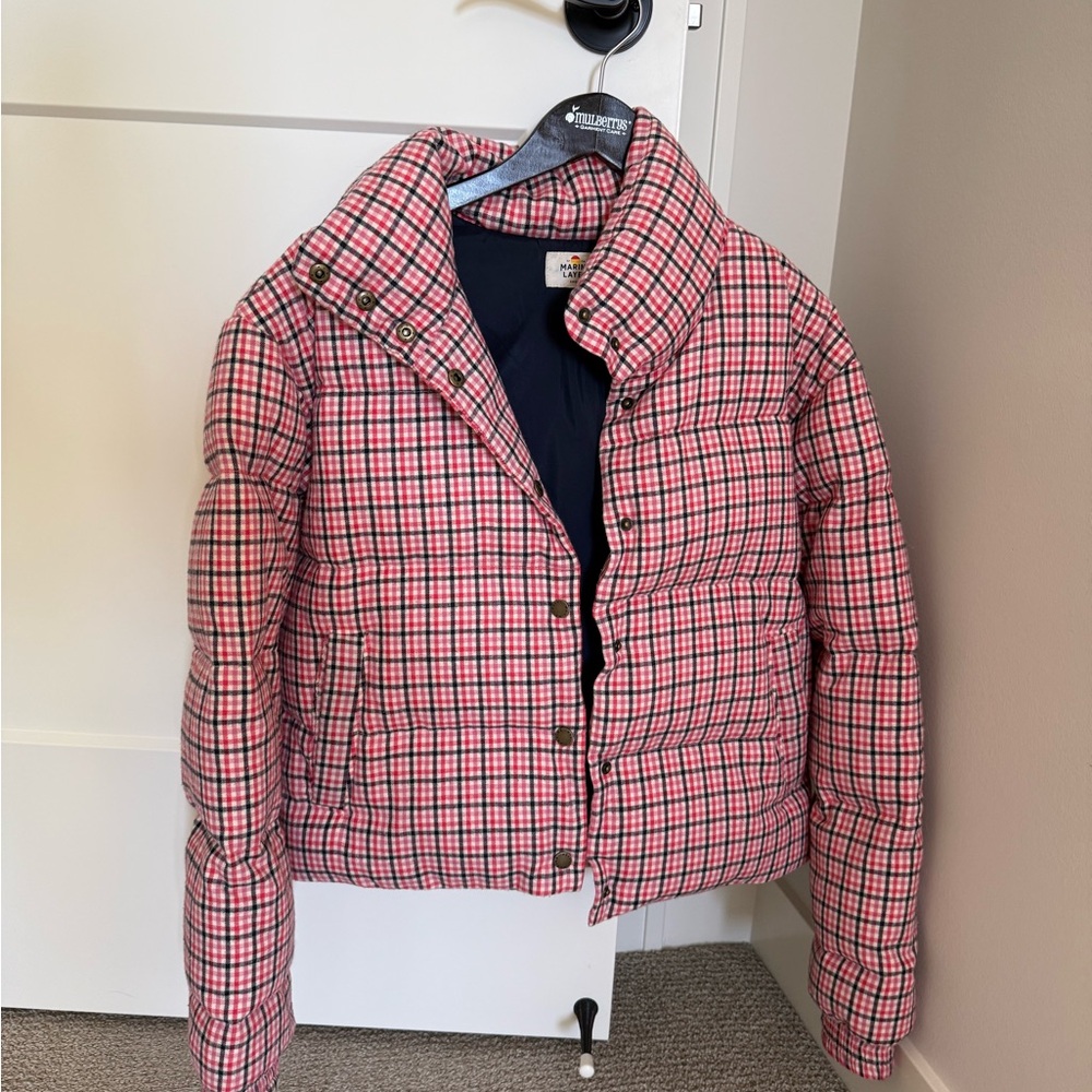 Marine Layer Plaid Puffer Jacket